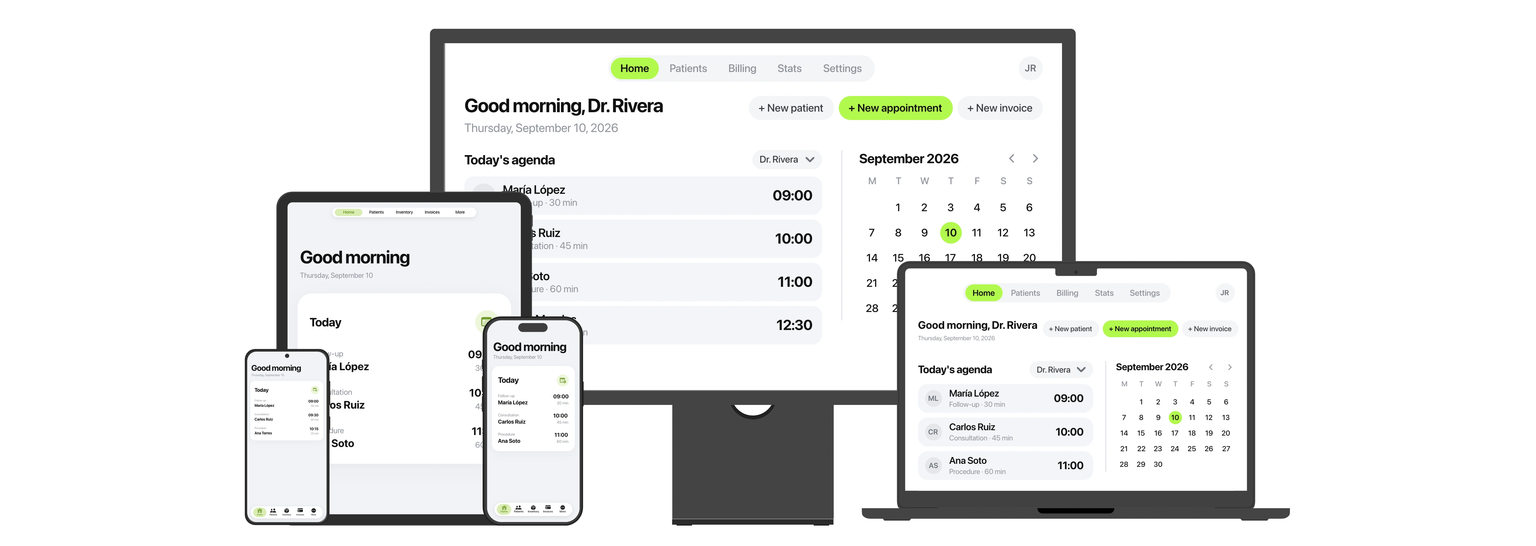 The MedStack app running on a desktop display, laptop, tablet and phones